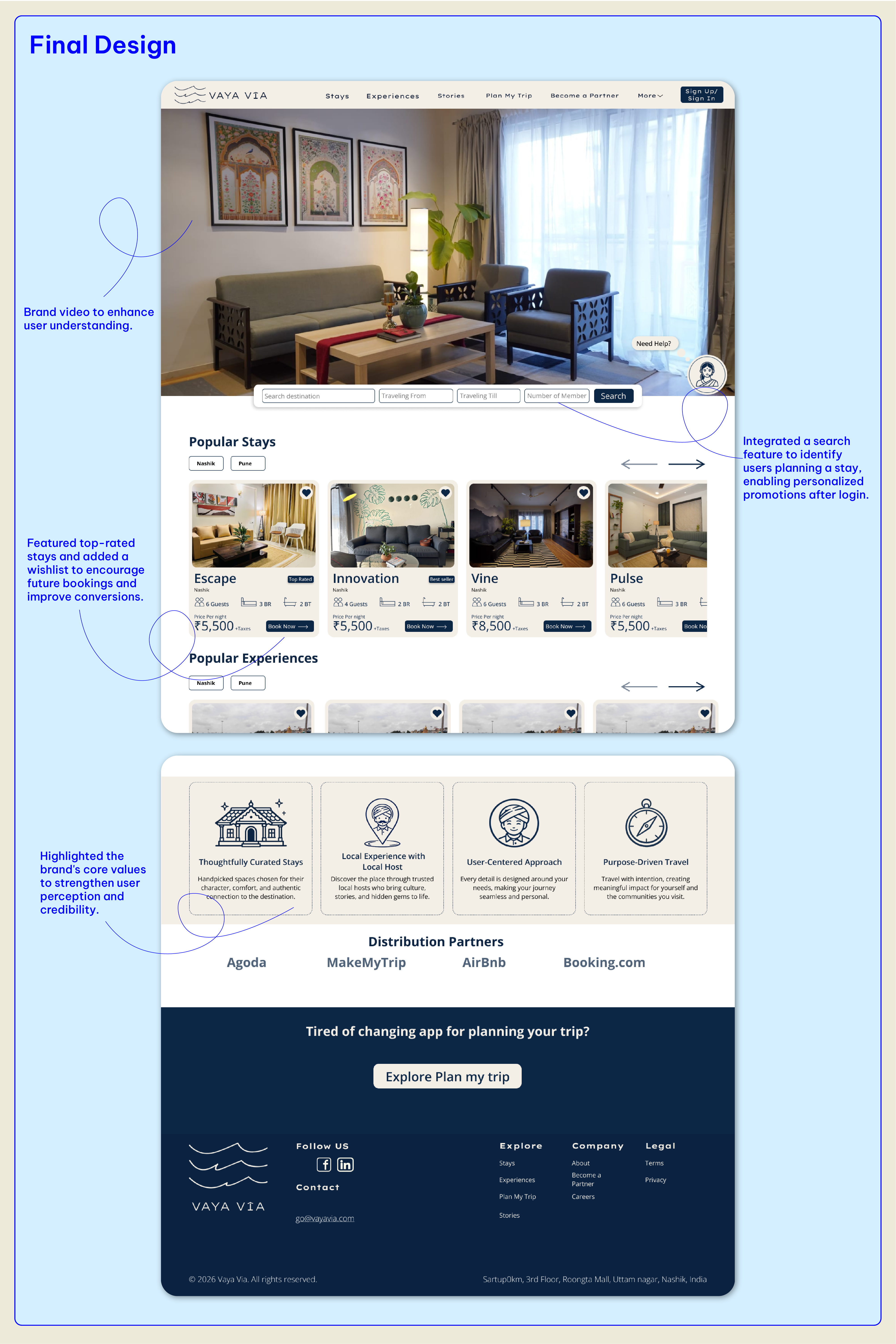 Homepage final design